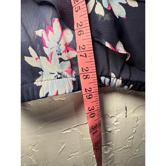 Torrid navy floral chiffon layered ruffle tank top womens 4X fairy career office - Picture 10 of 11